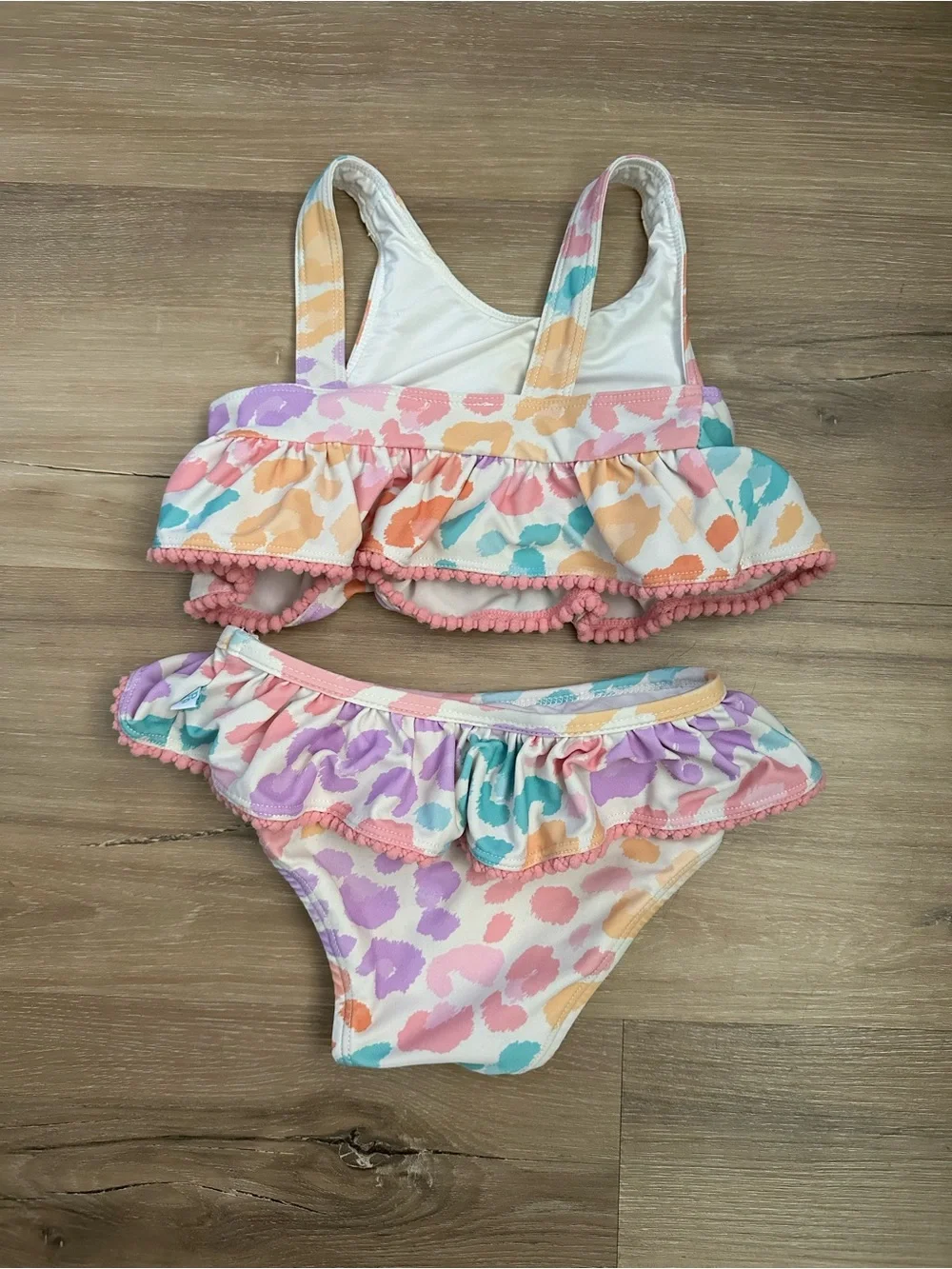 Posh Peanut Rainbow Leopard Cheetah Print Ruffle Bikini - Picture 3 of 5